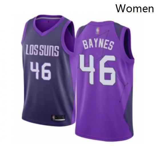 Womens Phoenix Suns 46 Aron Baynes Swingman Purple Basketball Jersey City Edition